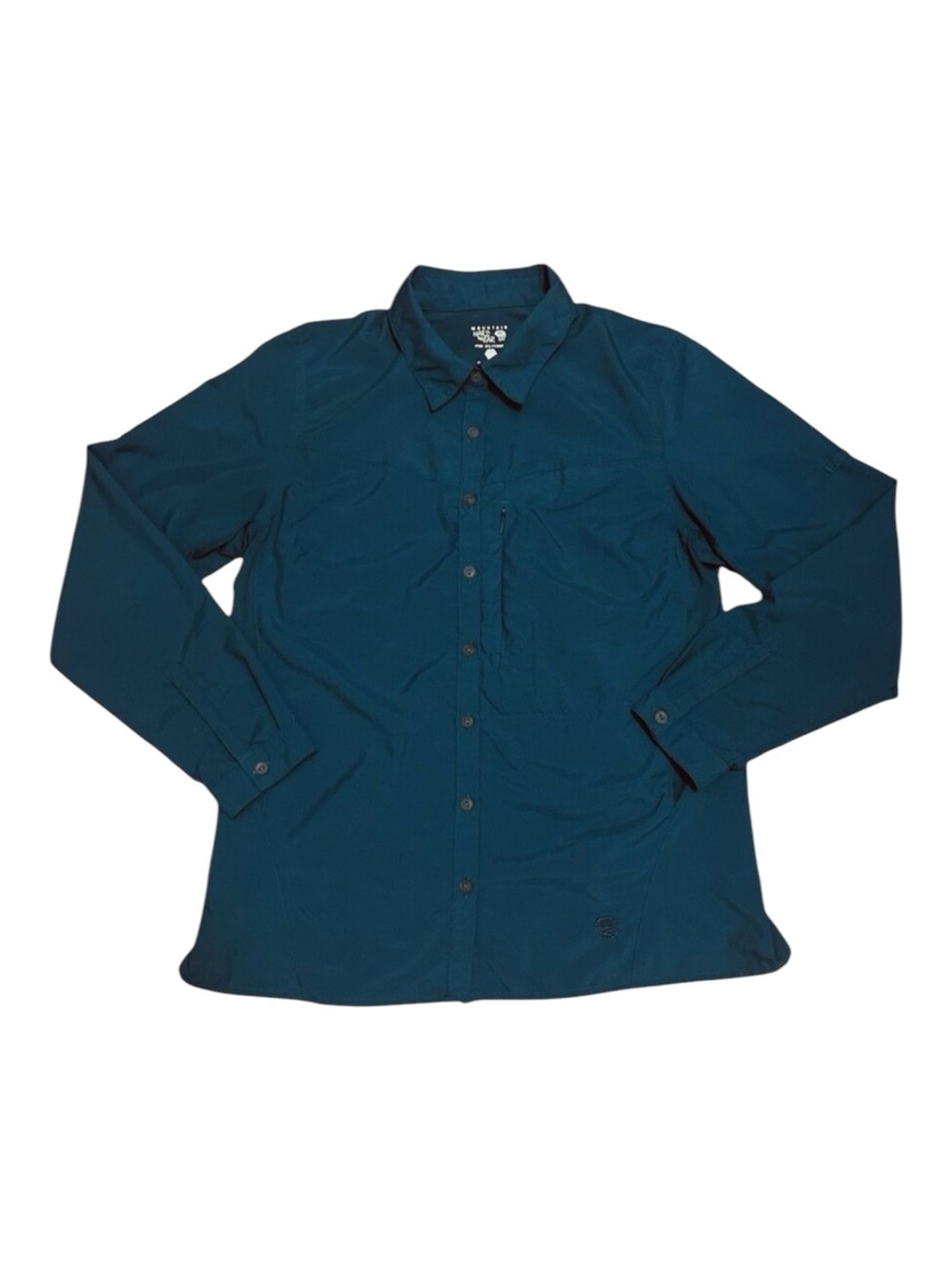 MOUNTAIN HARDWEAR Teal Canyon Long Sleeve Shirt Outdoor Roll Tab Sleeve Womens M